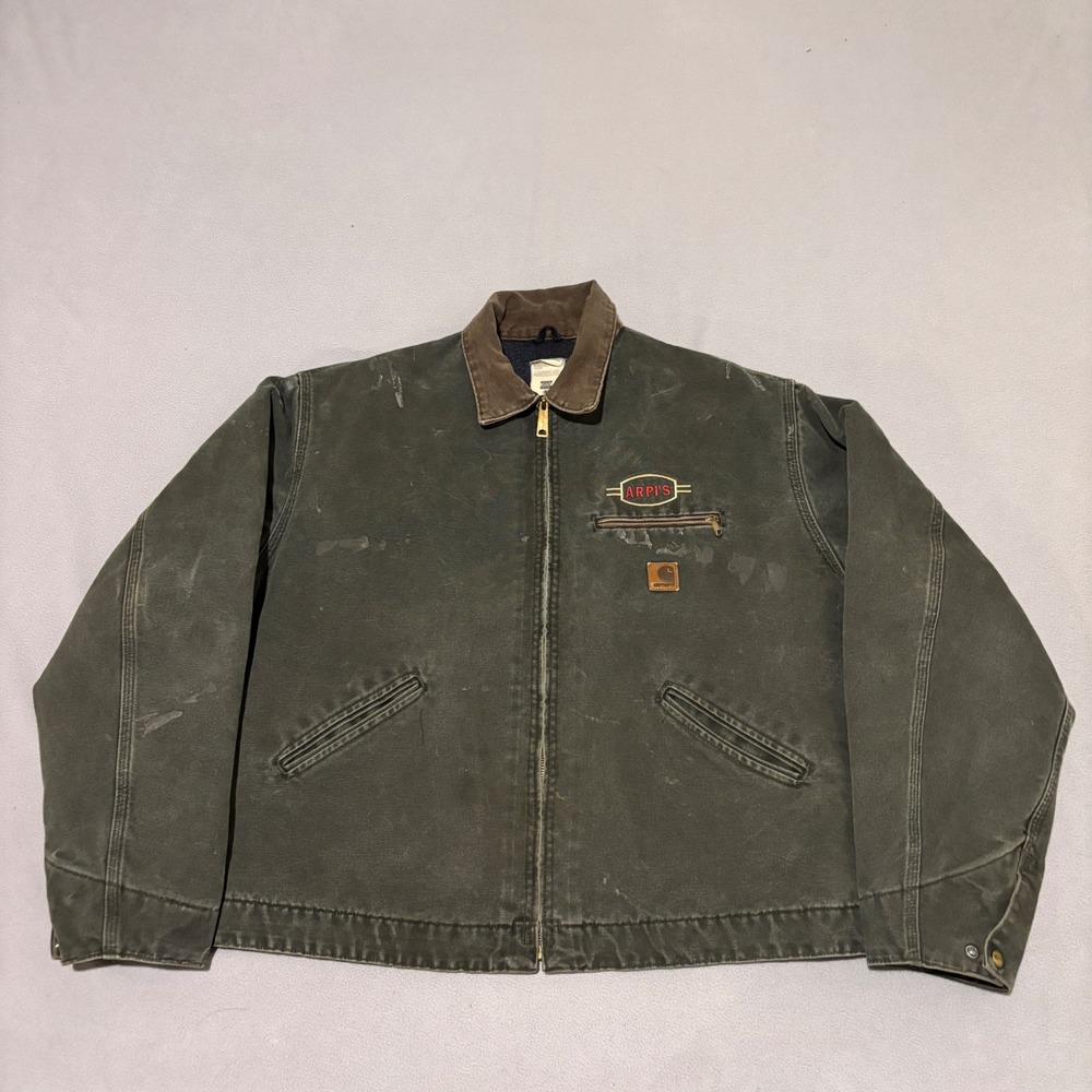 Carhartt J97 MOS Detroit Jacket Moss‎ Green Mens XL Regular Made in USA Vintage